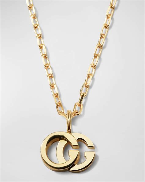 gucci gg running pendant necklace yellow gold|Gucci necklace vintage.